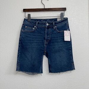 Free People We The Free People Denim Shorts Western Core Coastal Cowgirl Blue